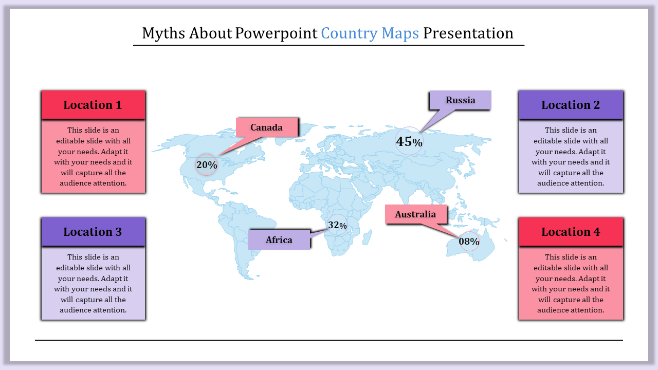 Free - PowerPoint Country Maps Presentation Slide Template